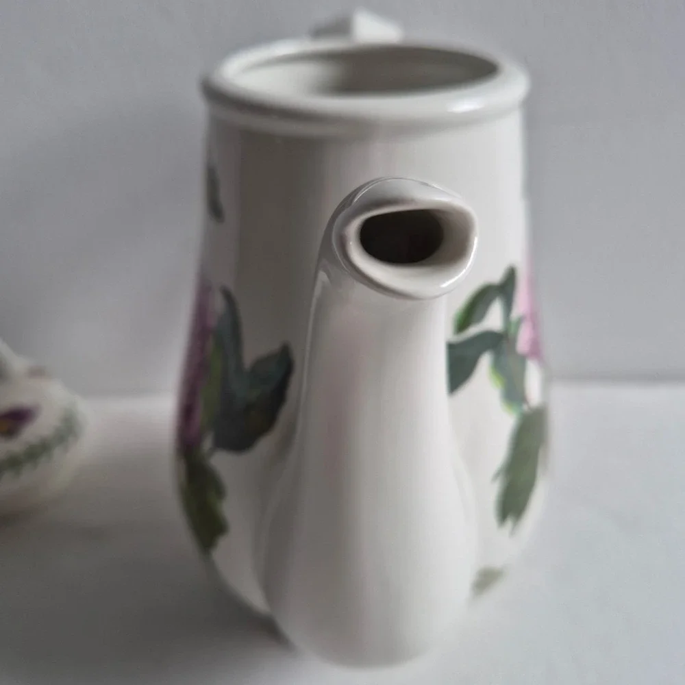 Portmeirion Botanic Garden Coffee Pot Shrubby Peony Floral White England